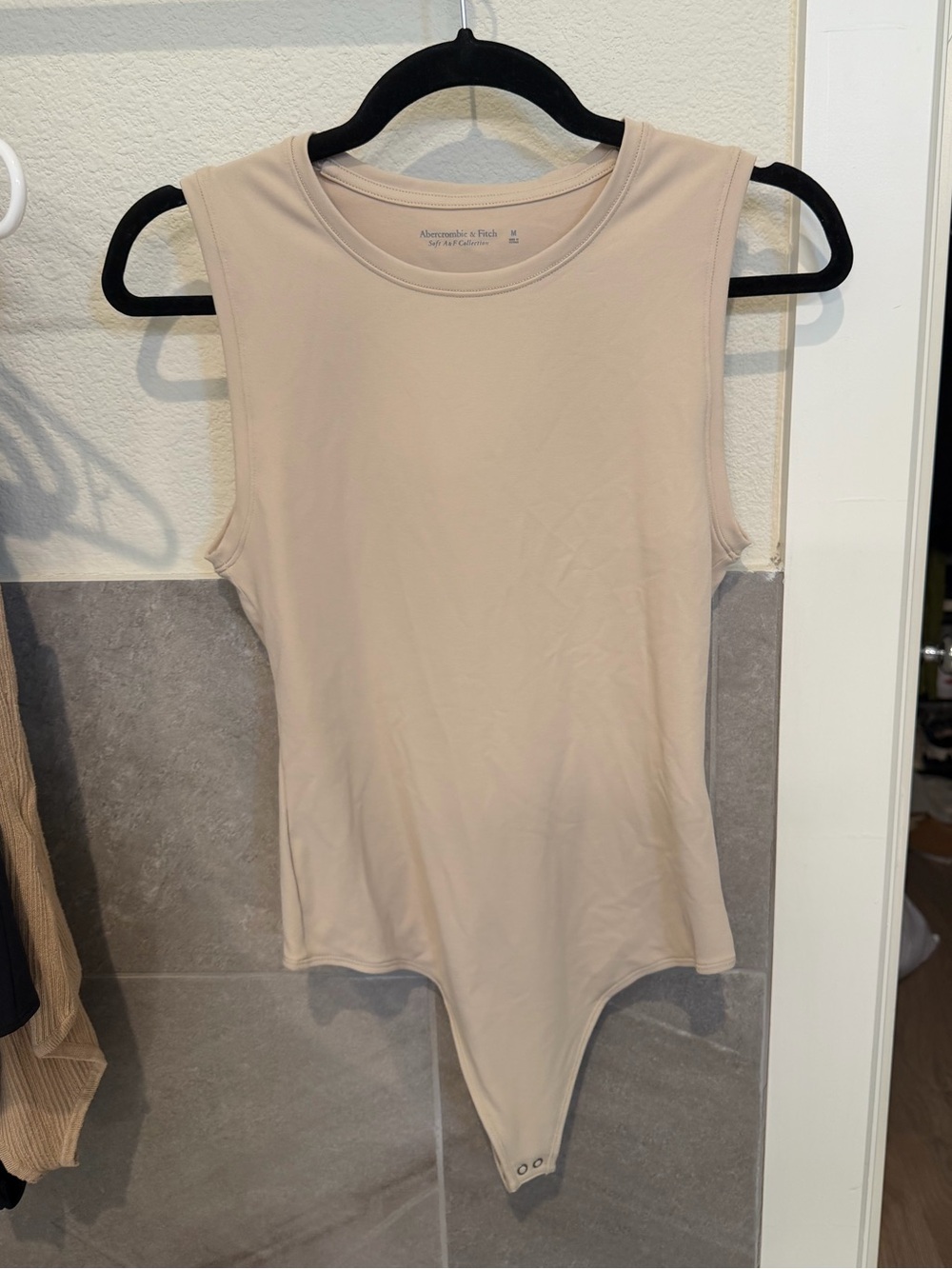 Abercrombie & Fitch Sleeveless Beige Tank Bodysuit